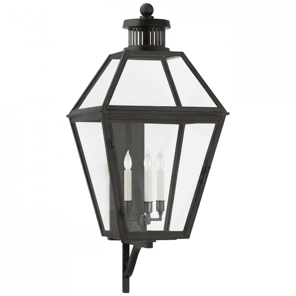 Visual Comfort Signature Stratford Bracketed Outdoor Wall Lantern Blackened Copper