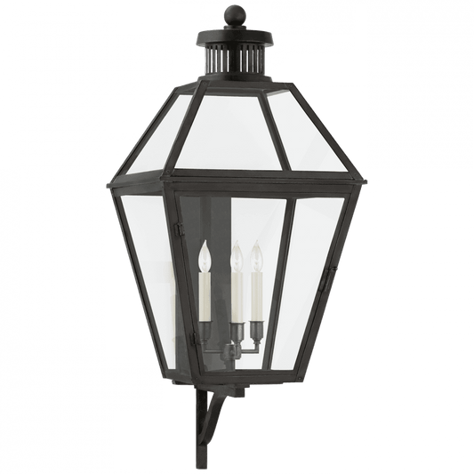 Visual Comfort Signature Stratford Bracketed Outdoor Wall Lantern Blackened Copper
