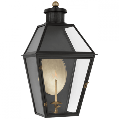 Visual Comfort Signature Stratford Medium 3/4 Gas Wall Lantern Matte Black
