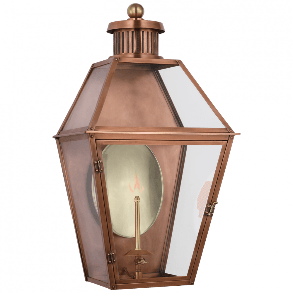 Visual Comfort Signature Stratford Medium 3/4 Gas Wall Lantern Soft Copper