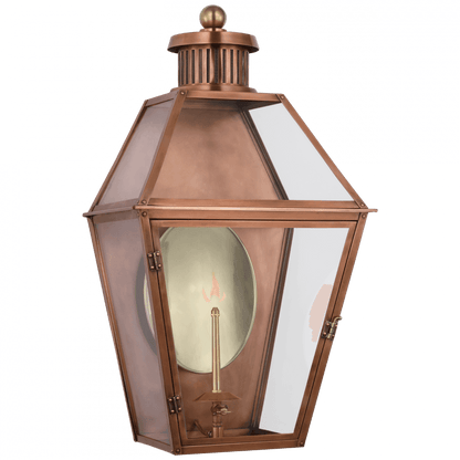 Visual Comfort Signature Stratford Medium 3/4 Gas Wall Lantern Soft Copper