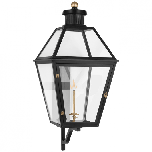 Visual Comfort Signature Stratford X-Large Bracketed Gas Wall Lantern Matte Black