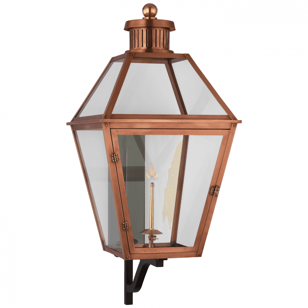 Visual Comfort Signature Stratford X-Large Bracketed Gas Wall Lantern Soft Copper