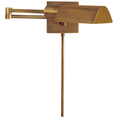 Visual Comfort Signature Studio Swing Arm Wall Sconce With Plug Hand-Rubbed Antique Brass