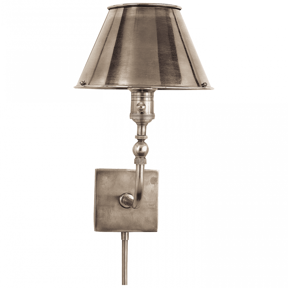 Visual Comfort Signature Swivel Head Wall Sconce With Plug Antique Nickel