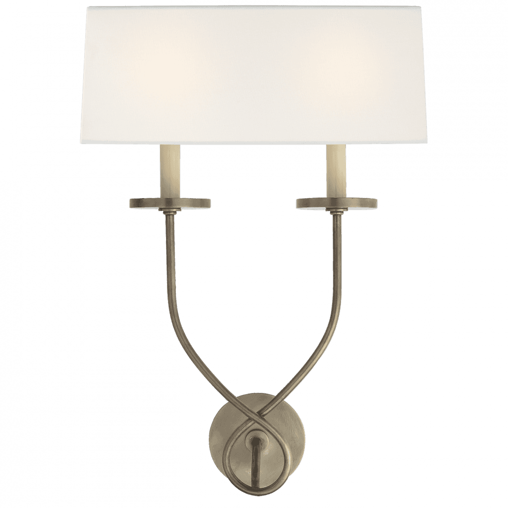 Visual Comfort Signature Symmetric Symmetric Twist Double Sconce Antique Nickel