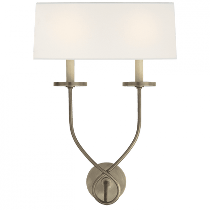 Visual Comfort Signature Symmetric Symmetric Twist Double Sconce Antique Nickel