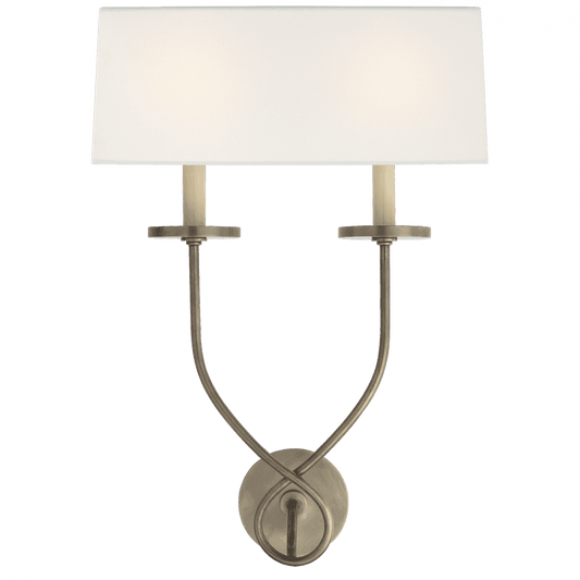 Visual Comfort Signature Symmetric Symmetric Twist Double Sconce Antique Nickel