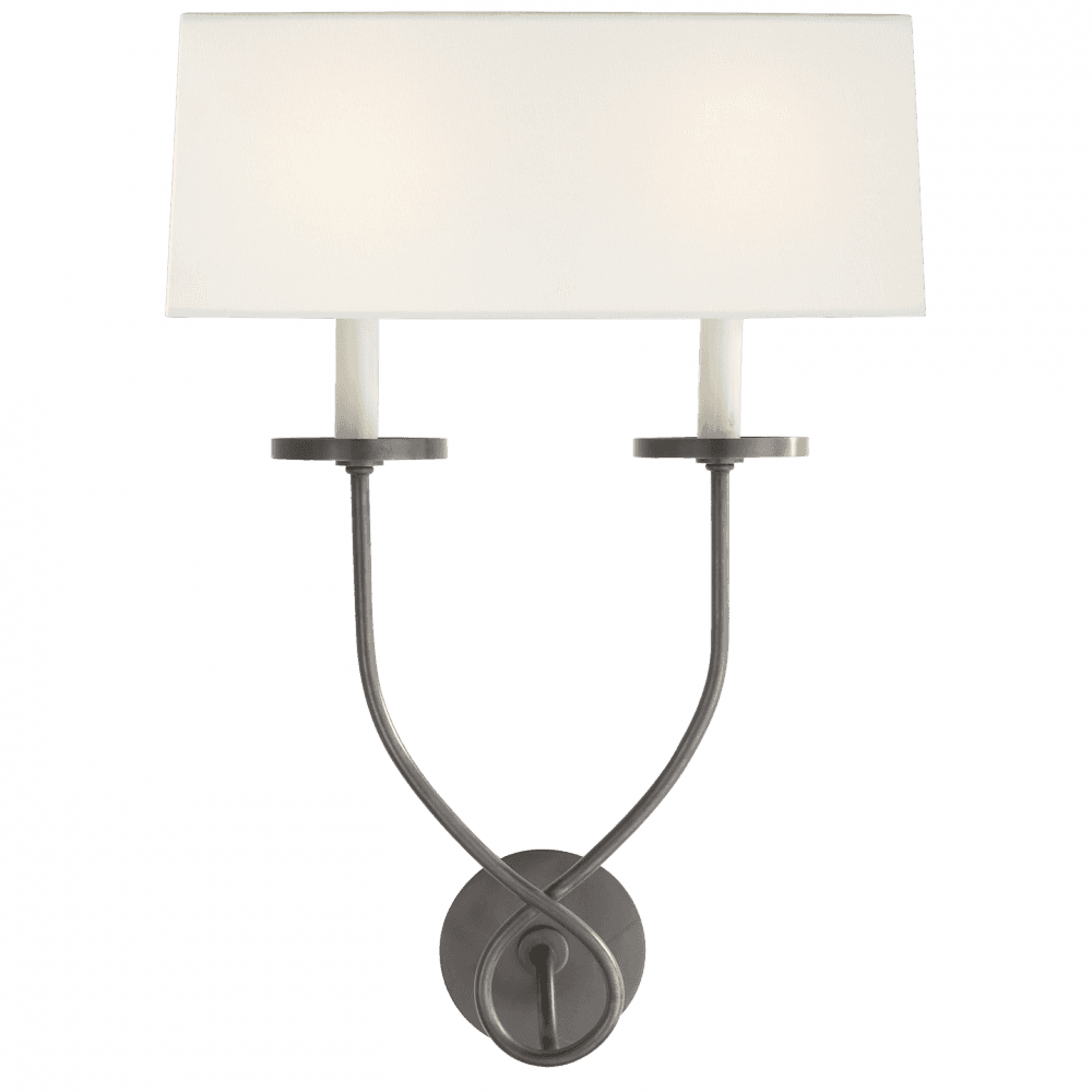 Visual Comfort Signature Symmetric Symmetric Twist Double Sconce Bronze