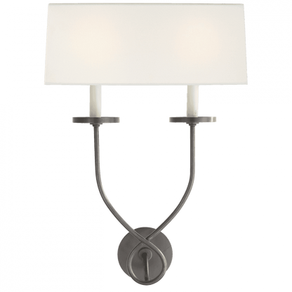 Visual Comfort Signature Symmetric Symmetric Twist Double Sconce Bronze