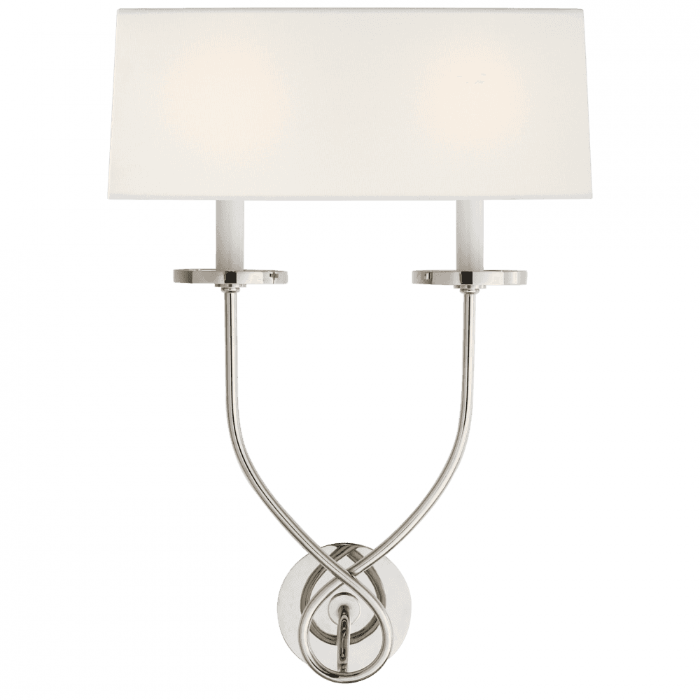 Visual Comfort Signature Symmetric Symmetric Twist Double Sconce Polished Nickel