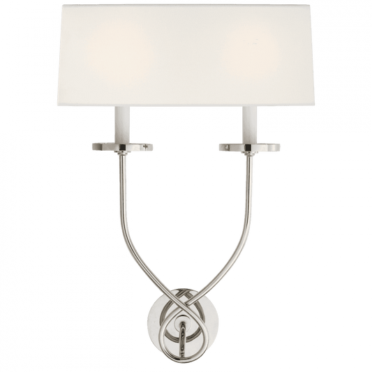 Visual Comfort Signature Symmetric Symmetric Twist Double Sconce Polished Nickel