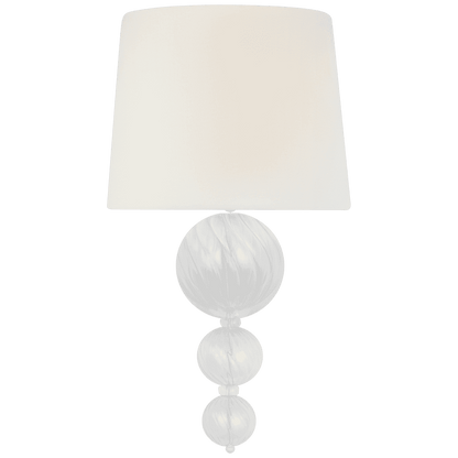 Visual Comfort Signature Talia 18 Plaster White and Clear Swirled Glass