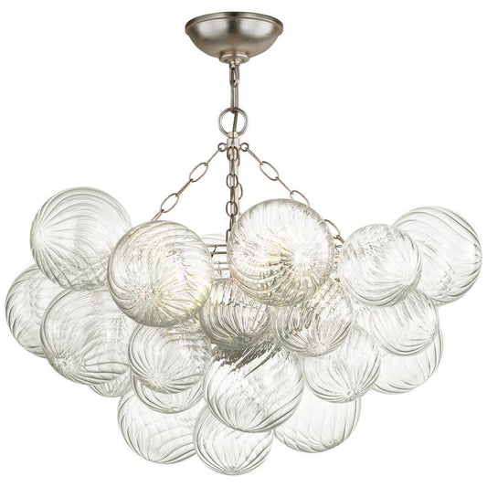 Visual Comfort Signature Talia 29 Burnished Silver Leaf and Clear Swirled Gla