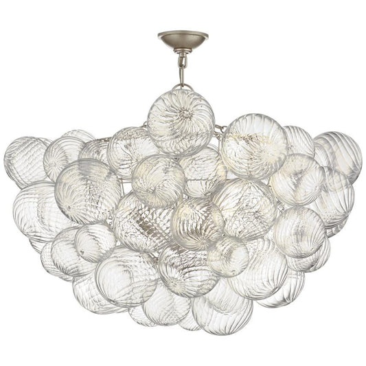 Visual Comfort Signature Talia 33 Burnished Silver Leaf and Clear Swirled Gla