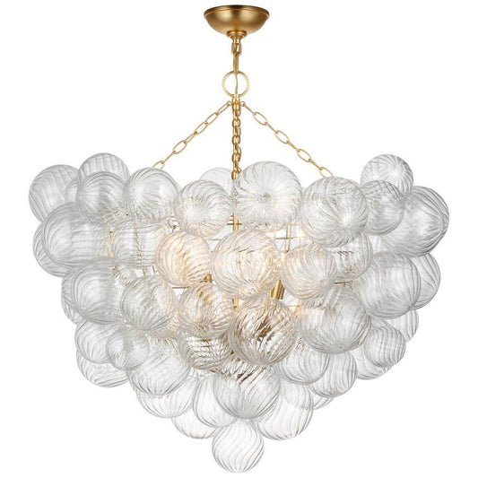 Visual Comfort Signature Talia 38 Gild and Clear Swirled Glass