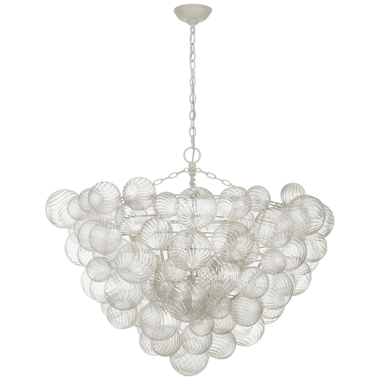 Visual Comfort Signature Talia 46 Plaster White and Clear Swirled Glass