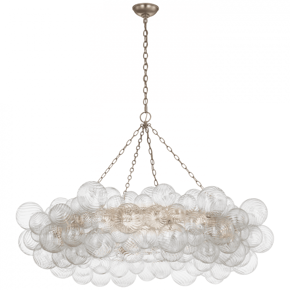 Visual Comfort Signature Talia 54 Burnished Silver Leaf and Clear Swirled Gla