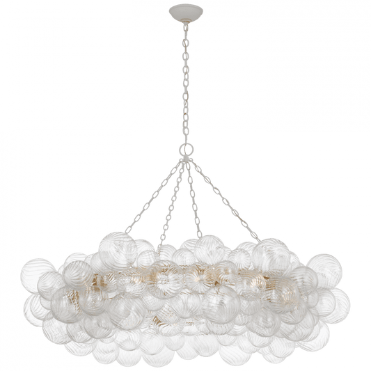 Visual Comfort Signature Talia 54 Plaster White and Clear Swirled Glass