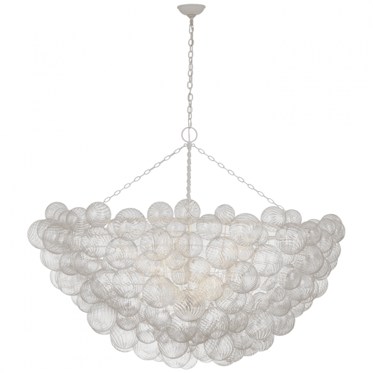 Visual Comfort Signature Talia 66 Plaster White and Clear Swirled Glass