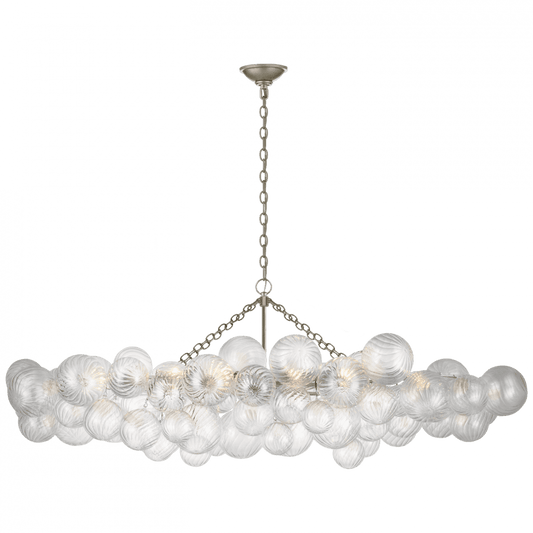 Visual Comfort Signature Talia Large Linear Chandelier Burnished Silver Leaf