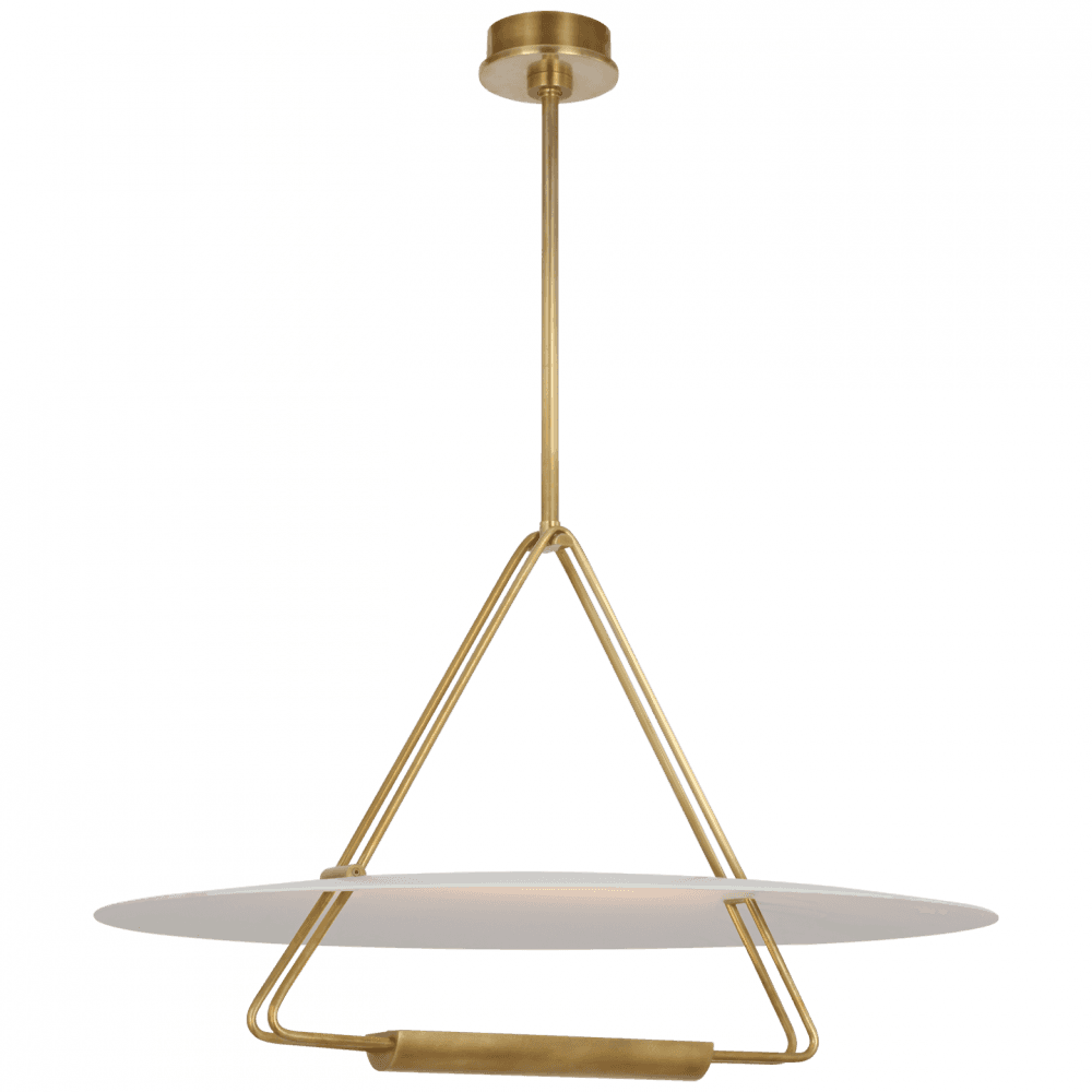 Visual Comfort Signature Teline 30 Antique-Burnished Brass and Matte White