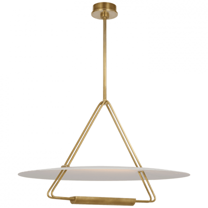 Visual Comfort Signature Teline 30 Antique-Burnished Brass and Matte White