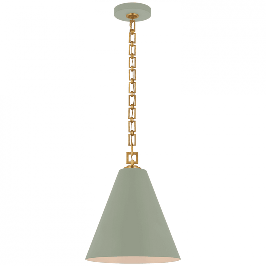 Visual Comfort Signature Theo Pendant Celadon and Gild