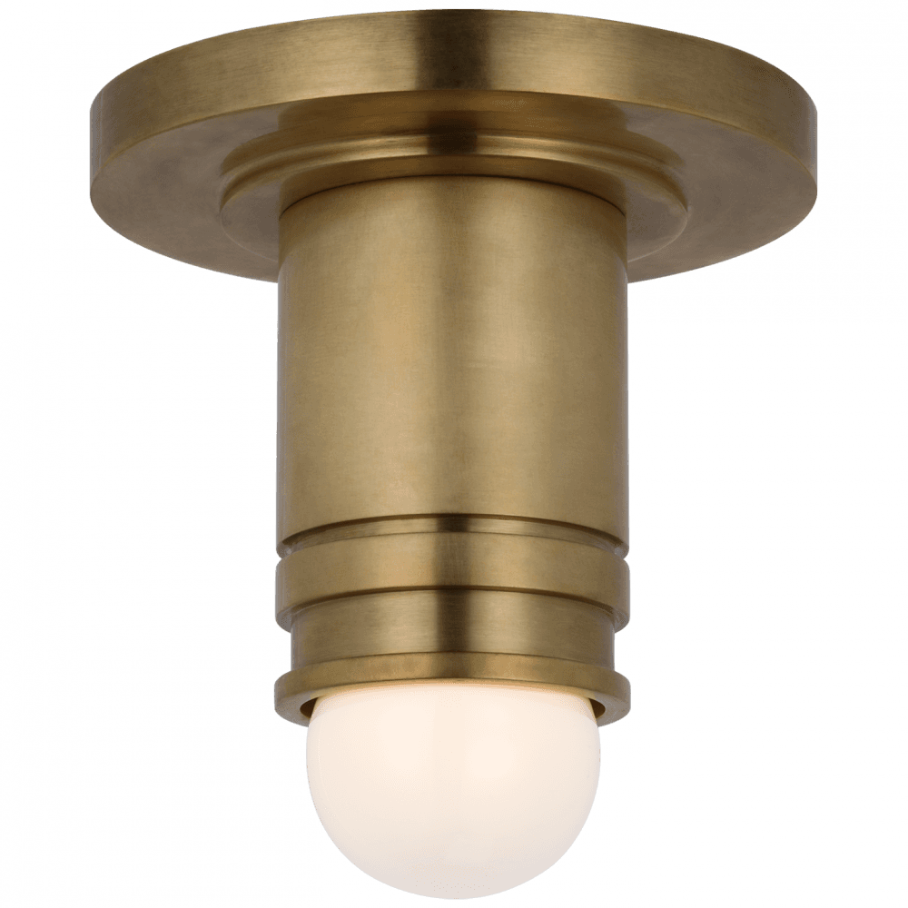 Visual Comfort Signature Top Mini Monopoint Flush Mount Hand-Rubbed Antique Brass