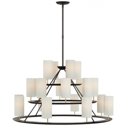 Visual Comfort Signature Trevi X-Large 3-Tier Chandelier Matte Black and Gild