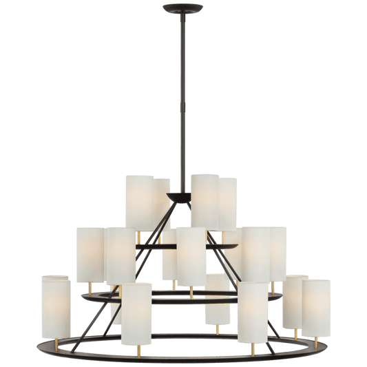 Visual Comfort Signature Trevi X-Large 3-Tier Chandelier Matte Black and Gild