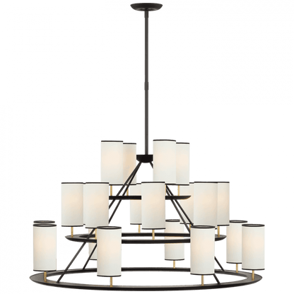 Visual Comfort Signature Trevi X-Large 3-Tier Chandelier Matte Black and Gild