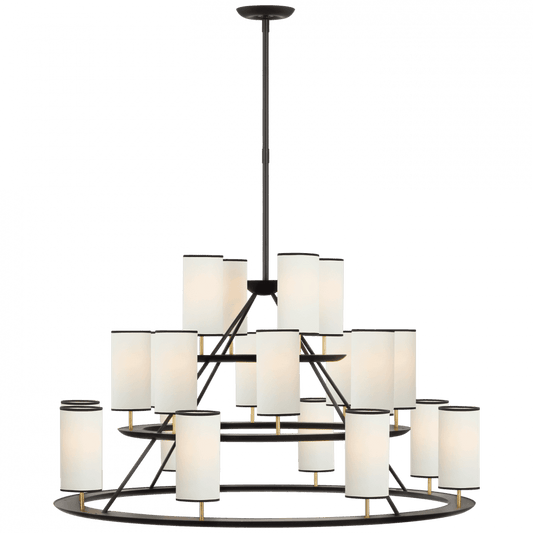 Visual Comfort Signature Trevi X-Large 3-Tier Chandelier Matte Black and Gild