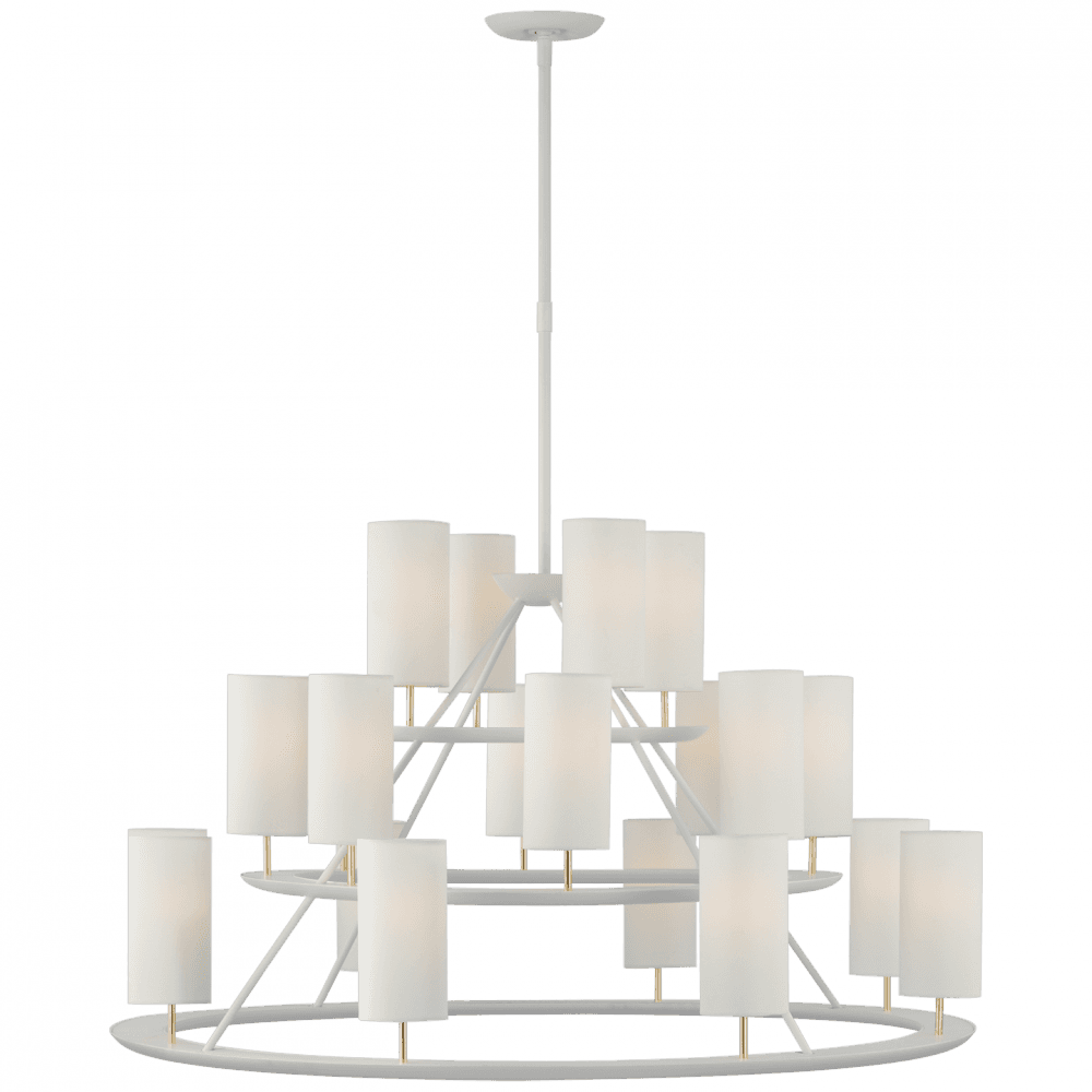 Visual Comfort Signature Trevi X-Large 3-Tier Chandelier Matte White and Gild