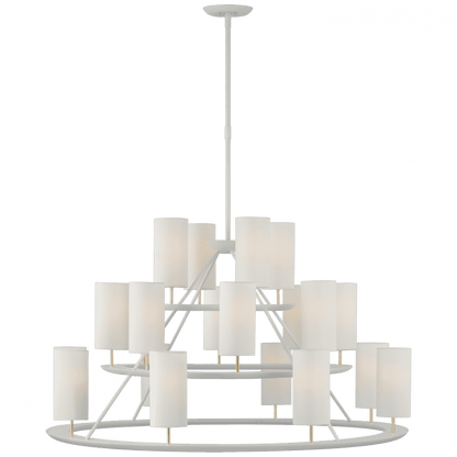 Visual Comfort Signature Trevi X-Large 3-Tier Chandelier Matte White and Gild
