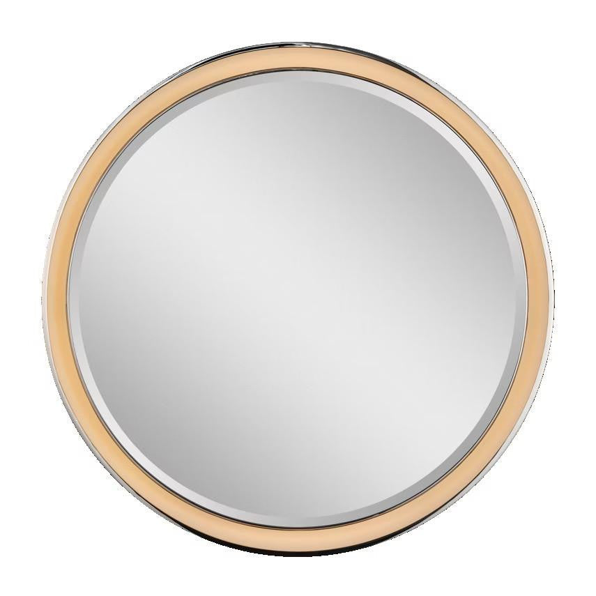 Visual Comfort & Co. Signature Collection Tricia 30" Illuminated Round Mirror, Visual Comfort & Co. Signature Collection TOB 2961WHT/PN N1X7C