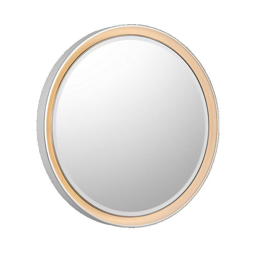 Visual Comfort & Co. Signature Collection Tricia 30" Illuminated Round Mirror, Visual Comfort & Co. Signature Collection TOB 2961WHT/PN N1X7C
