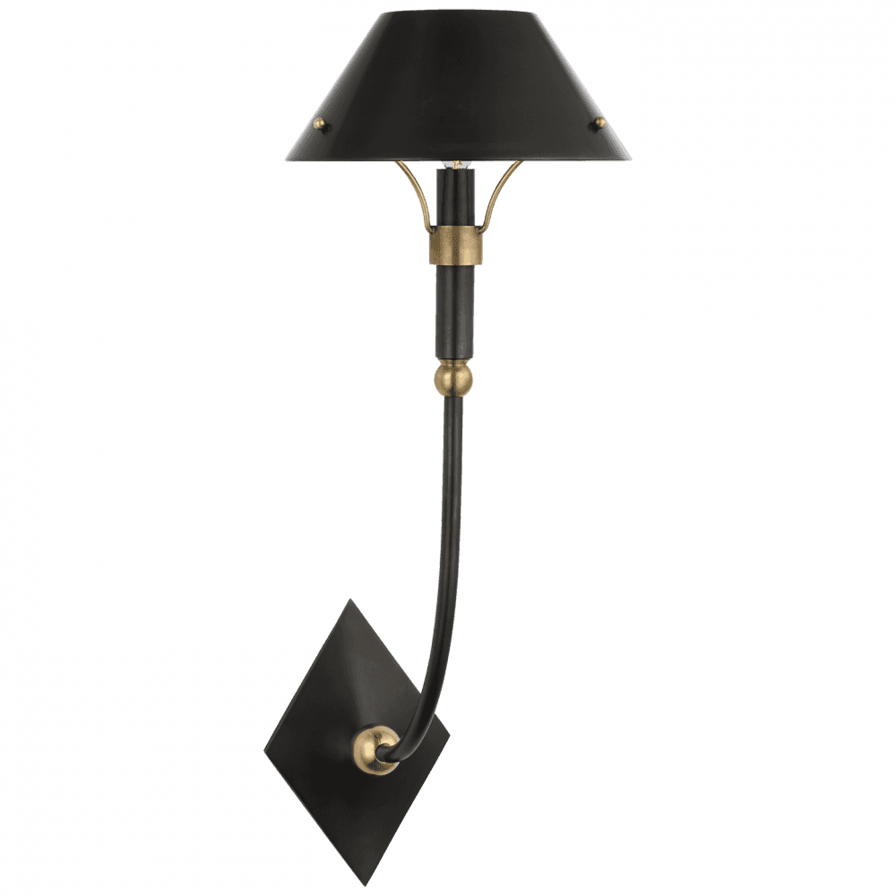 Visual Comfort Signature Turlington Large Sconce Bronze and Hand-Rubbed Antique Brass