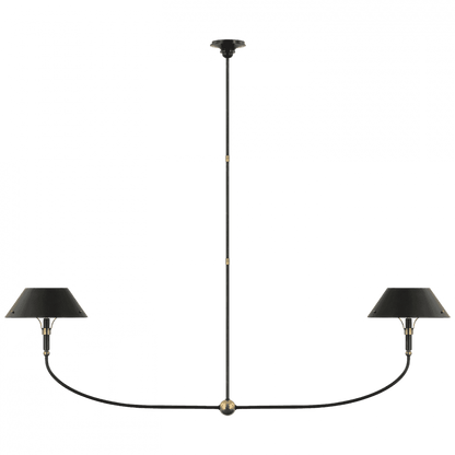 Visual Comfort Signature Turlington XL Linear Chandelier Bronze and Hand-Rubbed Antique Brass