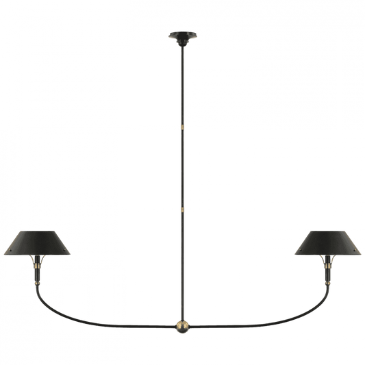 Visual Comfort Signature Turlington XL Linear Chandelier Bronze and Hand-Rubbed Antique Brass
