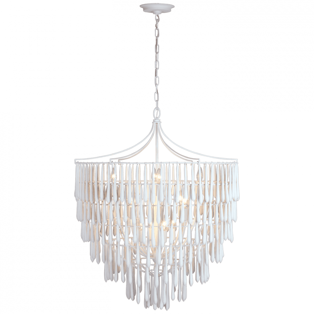 Visual Comfort Signature Vacarro Large Chandelier Plaster White