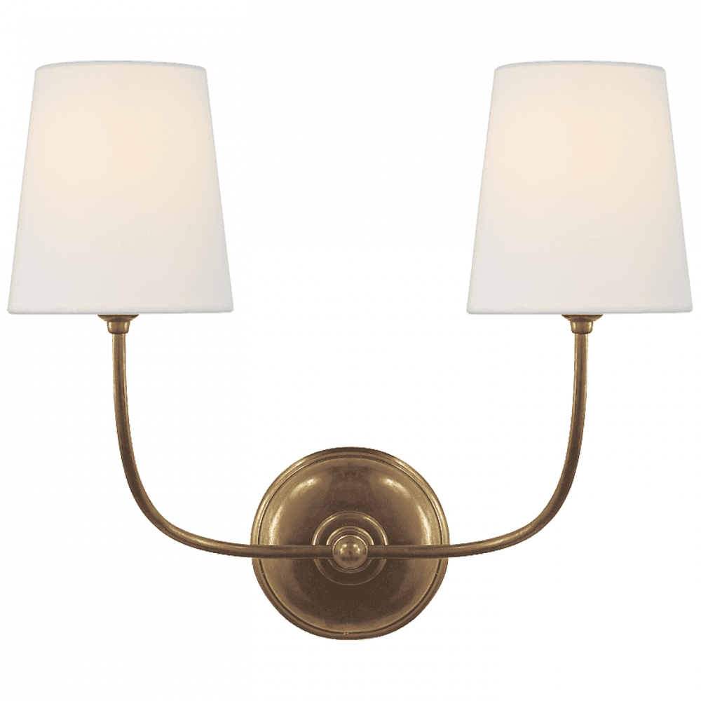Visual Comfort Signature Vendome Double Sconce Hand-Rubbed Antique Brass