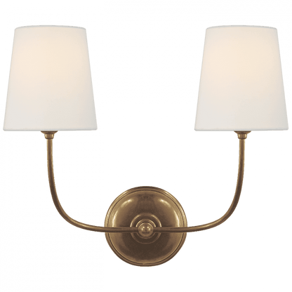 Visual Comfort Signature Vendome Double Sconce Hand-Rubbed Antique Brass