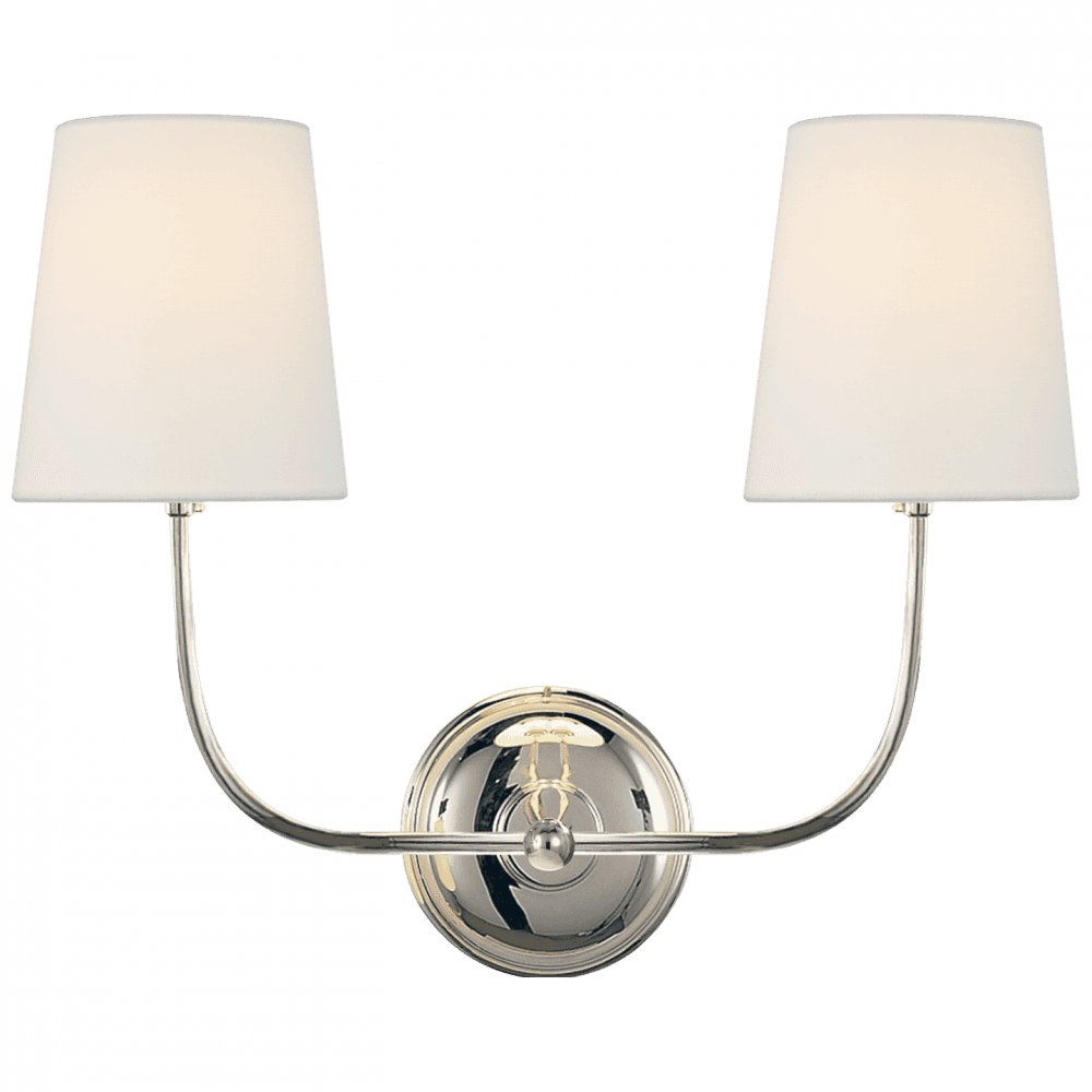 Visual Comfort Signature Vendome Double Sconce Polished Nickel