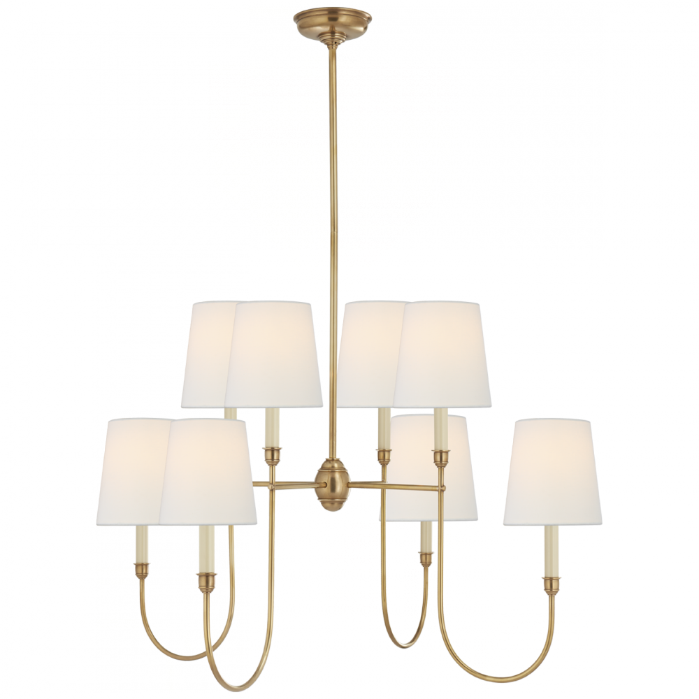 Visual Comfort Signature Vendome Large Chandelier Hand-Rubbed Antique Brass