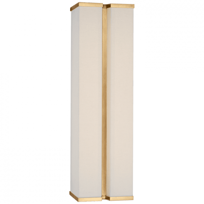 Visual Comfort Signature Vernet 18 Hand-Rubbed Antique Brass and Linen