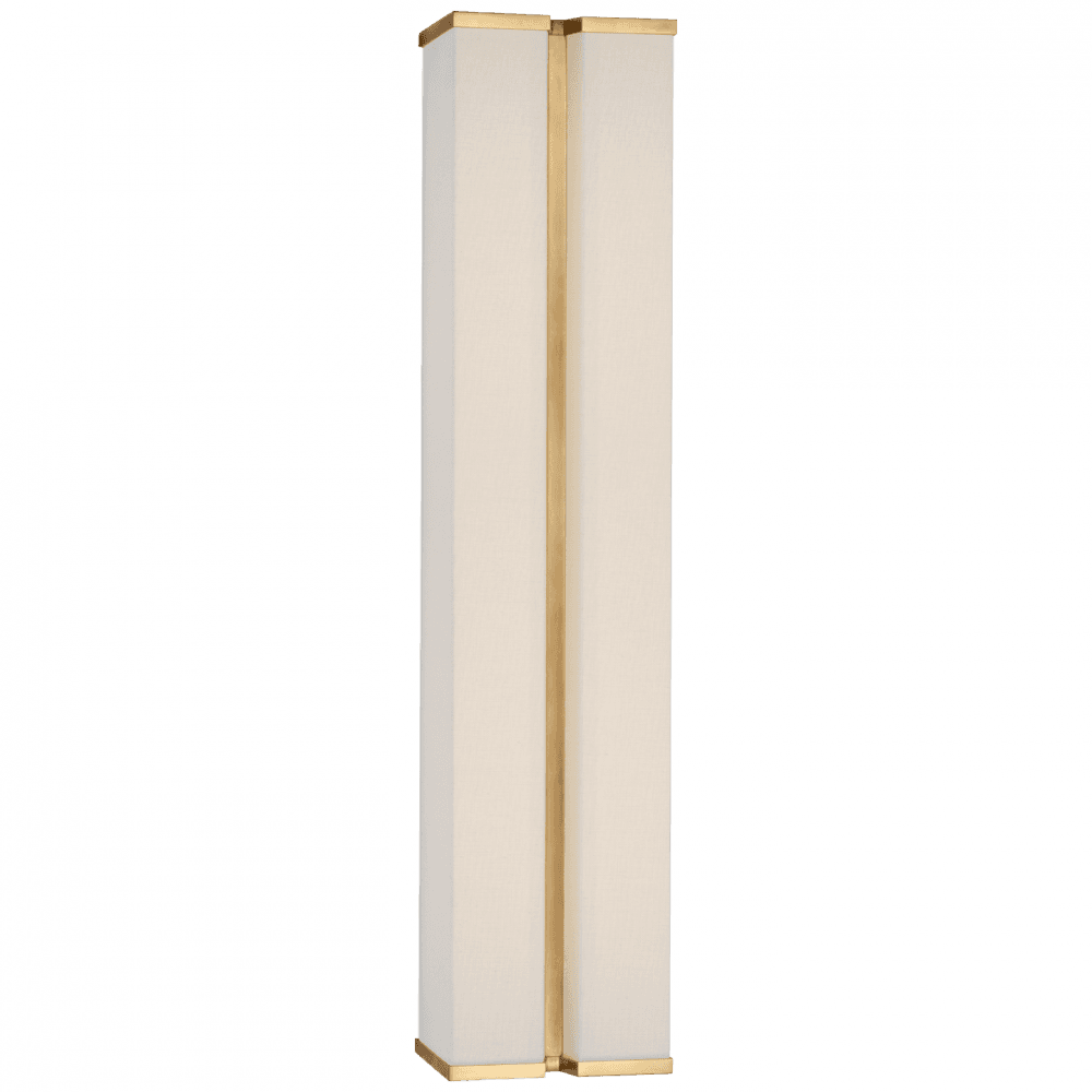Visual Comfort Signature Vernet 24 Hand-Rubbed Antique Brass and Linen