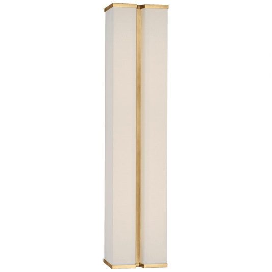 Visual Comfort Signature Vernet 24 Hand-Rubbed Antique Brass and Linen
