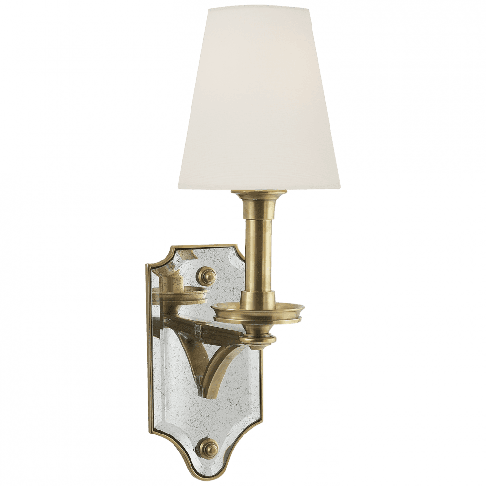 Visual Comfort Signature Verona Mirrored Wall Sconce Hand-Rubbed Antique Brass