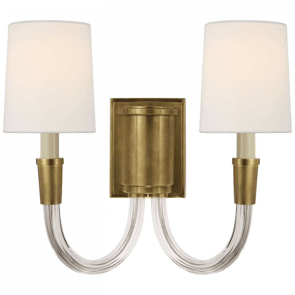 Visual Comfort Signature Vivian Double Wall Sconce Hand-Rubbed Antique Brass